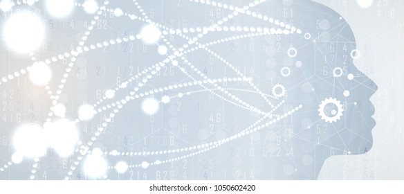 Artificial intelligence. Technology web background. Virtual concept