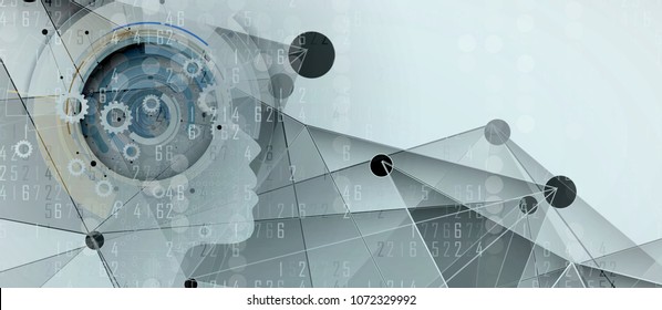 Artificial intelligence. Technology web background. Virtual concept