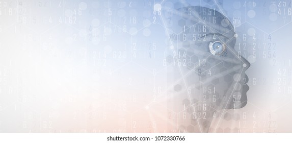 Artificial intelligence. Technology web background. Virtual concept
