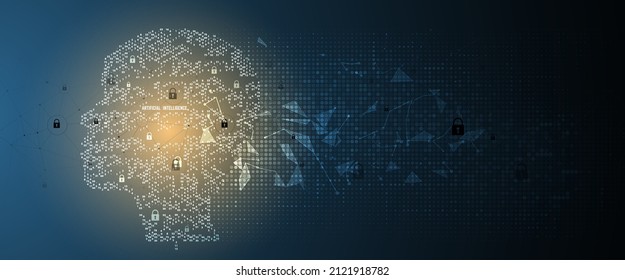 Artificial intelligence. Technology web background. Virtual concept