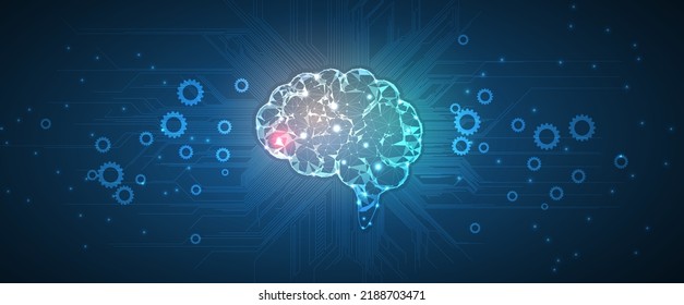 Artificial intelligence. Technology web background. Virtual concept