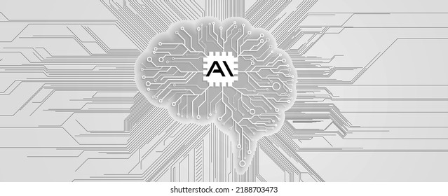 Artificial intelligence. Technology web background. Virtual concept