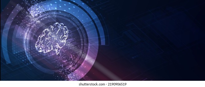 Artificial intelligence. Technology web background. Virtual concept