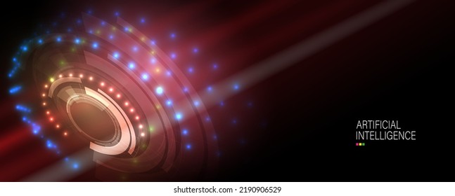 Artificial intelligence. Technology web background. Virtual concept