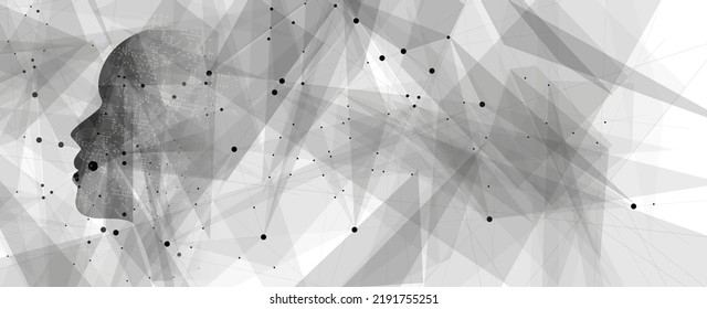 Artificial intelligence. Technology web background. Virtual concept