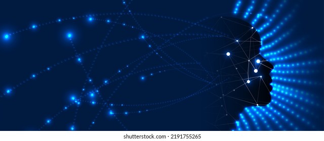 Artificial intelligence. Technology web background. Virtual concept