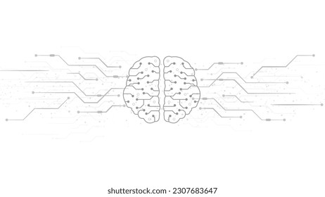 Artificial intelligence. Technology web background. Virtual concept, the circuit board