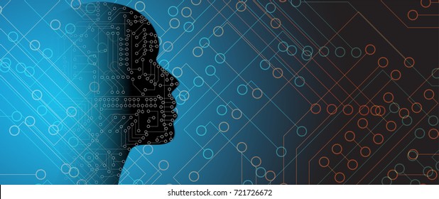 Artificial intelligence. Technology web background. Virtual concept