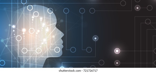 Artificial intelligence. Technology web background. Virtual concept