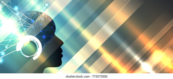 Artificial intelligence. Technology web background. Virtual concept
