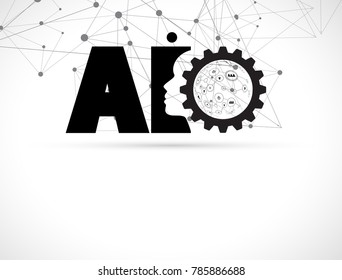 Artificial intelligence. Technology web background. Virtual concept