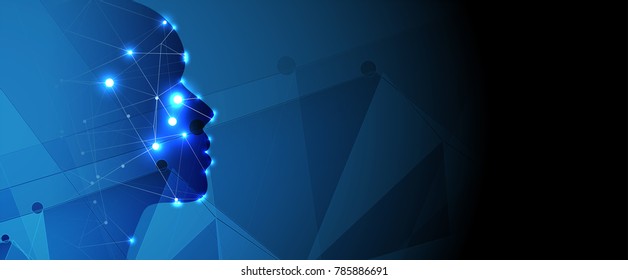 Artificial intelligence. Technology web background. Virtual concept