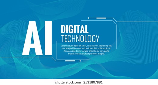 Artificial intelligence technology within a global technological network. With circuit lines forming AI characters connected by circuit boards, it represents the seamless connection