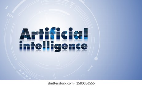 Artificial Intelligence Text Tech Futuristic Concept Design Overlay Eps 10 Vector