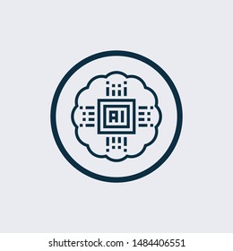 Artificial Intelligence thin line icon. Creative simple design from artificial intelligence icons collection. Outline artificial intelligence icon for web design and mobile apps usage