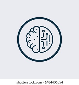 Artificial Intelligence thin line icon. Creative simple design from artificial intelligence icons collection. Outline artificial intelligence icon for web design and mobile apps usage