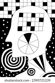 artificial intelligence , thinking robot head vector graphic illustration