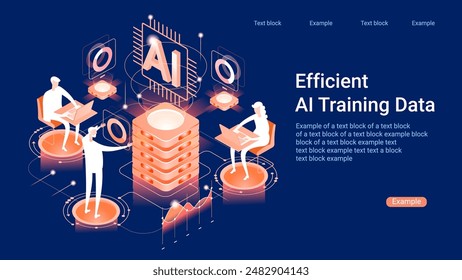 Herramienta de inteligencia artificial para el análisis de datos. Tecnología de IA para gráficos y estrategia de marketing. Formación para ingenieros de IA. Uso de IA. Seguridad e IA innovadora. Ilustración 3D.