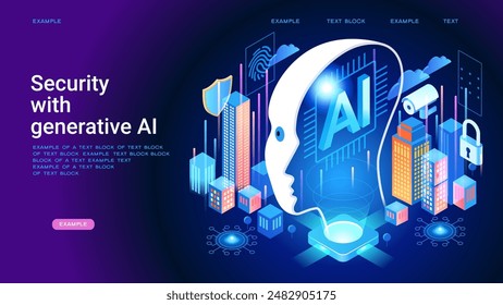 Herramienta de inteligencia artificial para el análisis de datos. Tecnología de IA para gráficos y estrategia de marketing. Formación para ingenieros de IA. Uso de IA. Seguridad e IA innovadora. Ilustración 3D.