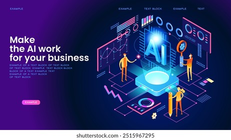 Artificial intelligence tool for data analysis business concept. AI technology for charts and marketing strategy. Using AI. 