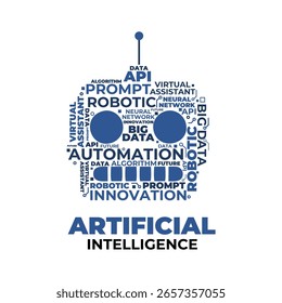 Diseño de ilustración de tipografía de inteligencia artificial