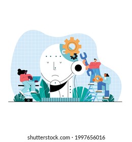 artificial intelligence users characters icons