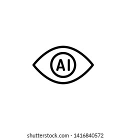 Artificial intelligence vector. AI symbol. Linear style sign for mobile concept and web design. Artificial intelligence symbol illustration. Pixel vector graphics - Vector.