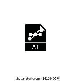Artificial intelligence vector. AI symbol. Linear style sign for mobile concept and web design. Artificial intelligence symbol illustration. Pixel vector graphics - Vector.