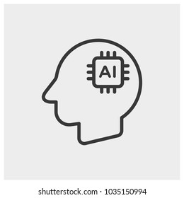 Artificial Intelligence Vector Icon, ai symbol. Modern, simple flat vector illustration for web site or mobile app