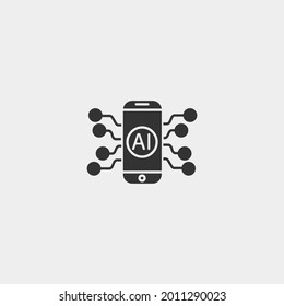 Artificial intelligence vector icon illustration sign