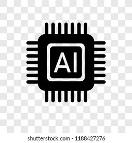 Artificial intelligence vector icon isolated on transparent background, Artificial intelligence transparency logo concept