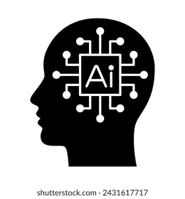 Icono de vector de inteligencia artificial