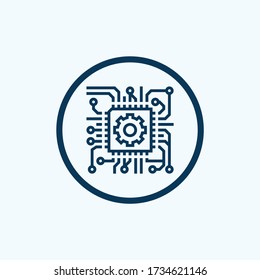 Artificial intelligence vector icon on white background. Flat vector artificial intelligence icon symbol sign from modern artificial intelligence collection for mobile concept and web apps design.
