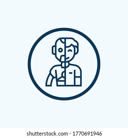 Artificial intelligence vector icon on white background. Flat vector artificial intelligence icon symbol sign from modern artificial intelligence collection for mobile concept and web apps design.
