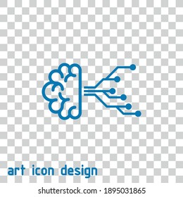 artificial intelligence vector icon on an abstract background