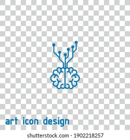 artificial intelligence vector icon on an abstract background