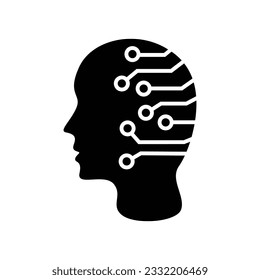 Artificial intelligence vector icon for websites and mobile. microchip sign and symbol.