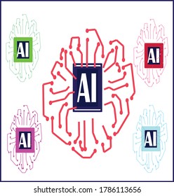 Artificial intelligence vector  or illustration