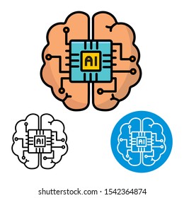 Artificial intelligence vector illustration isolated on white background. Artificial intelligence icon