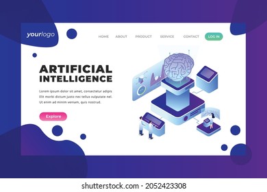 Artificial Intelligence - Vector Landing Page