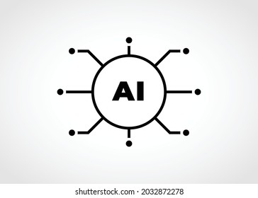 Artificial Intelligence vector line icon.