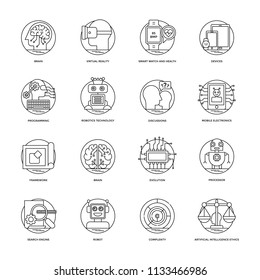 Artificial Intelligence Vector Line Icons 1