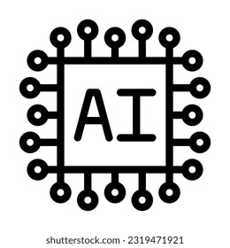 Artificial Intelligence Vector Thick Line Icon For Personal And Commercial Use.
