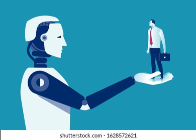 Artificial Intelligence Versus Human Vector Illustration Stock Vector ...