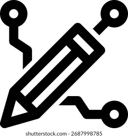 Inteligência Artificial, Design Visual, Design Gráfico Ícone Contorno