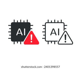 Artificial intelligence warning icon. Illustration vector