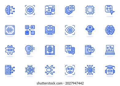 artificial intelligence web flat line icon