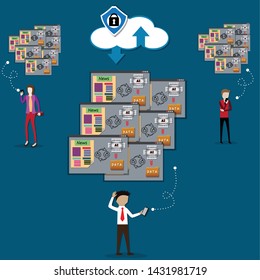 Artificial intelligence in web,learning customers lifestyle and only show data them like - vector Illustration

