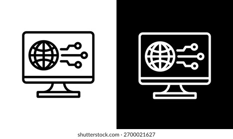 Artificial Intelligence White Icon Set Design