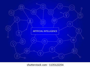 Artificial intelligence word with icons	